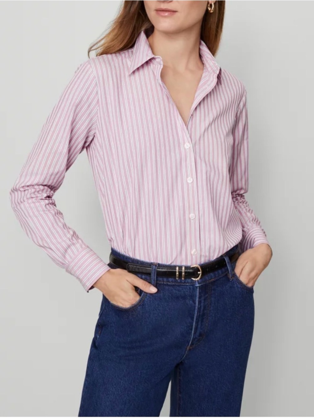 Ann Taylor striped relaxed perfect shirt- Button-Down